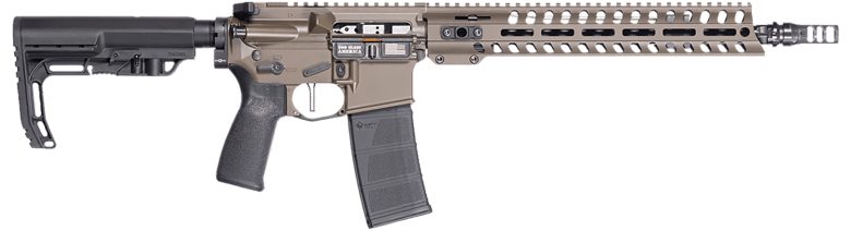 Patriot Ordnance Factory 02047 Minuteman 5.56 NATO 30+1 13.75" Black Nitride Patriot Brown Cerakote Aluminum Receiver Picatinny Rail