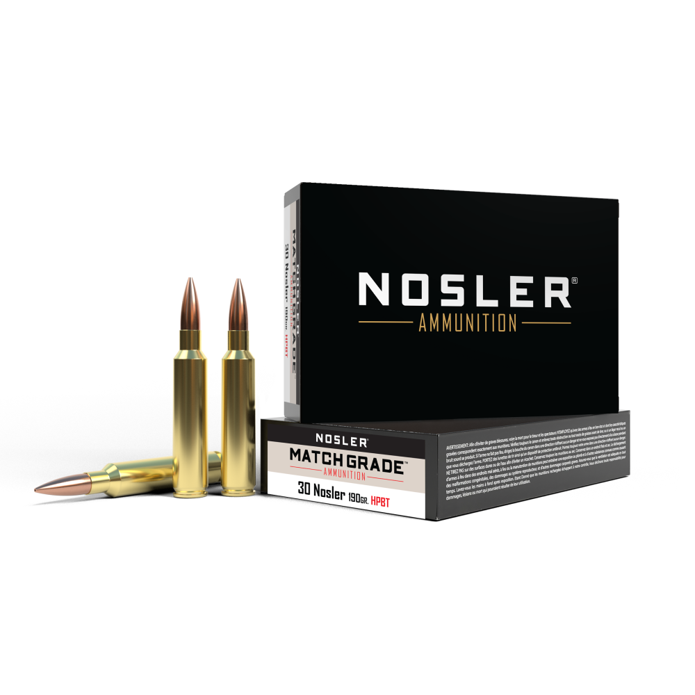 Nosler Match Grade Rifle Ammunition 30 Nosler 190 gr CC 3050 fps 20/ct