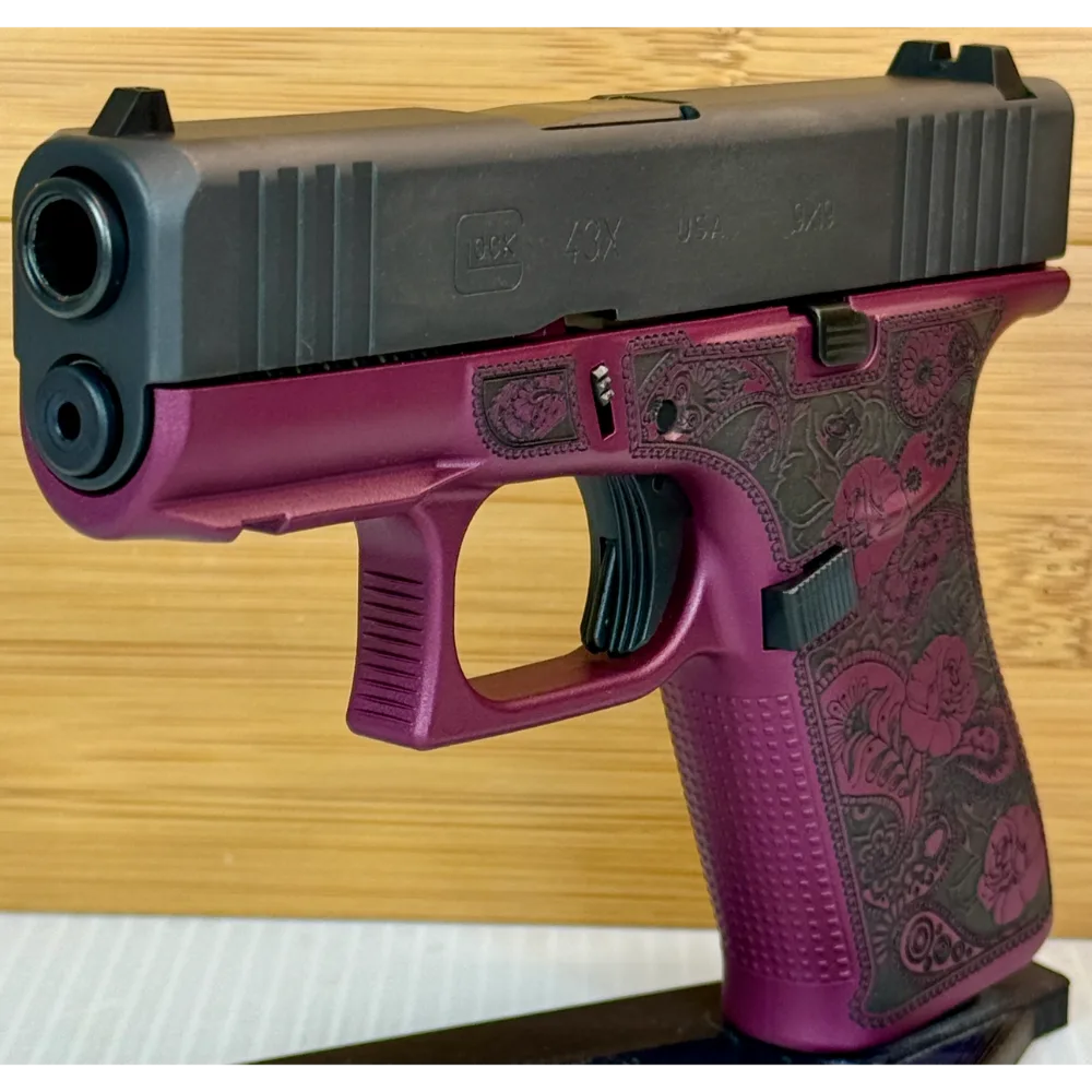 Glock 43X Paisley Grip Black Cherry 9mm 10rd Pistol