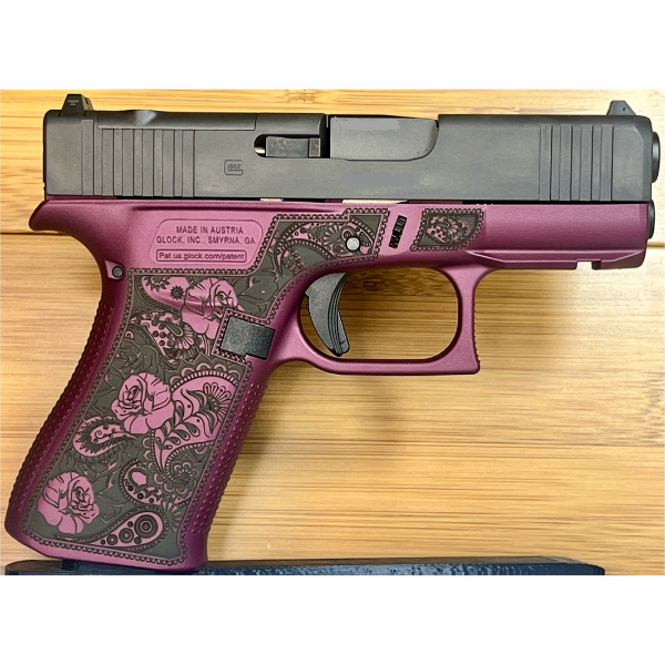 Glock 43X MOS Black Cherry Red Roses 9mm Pistol
