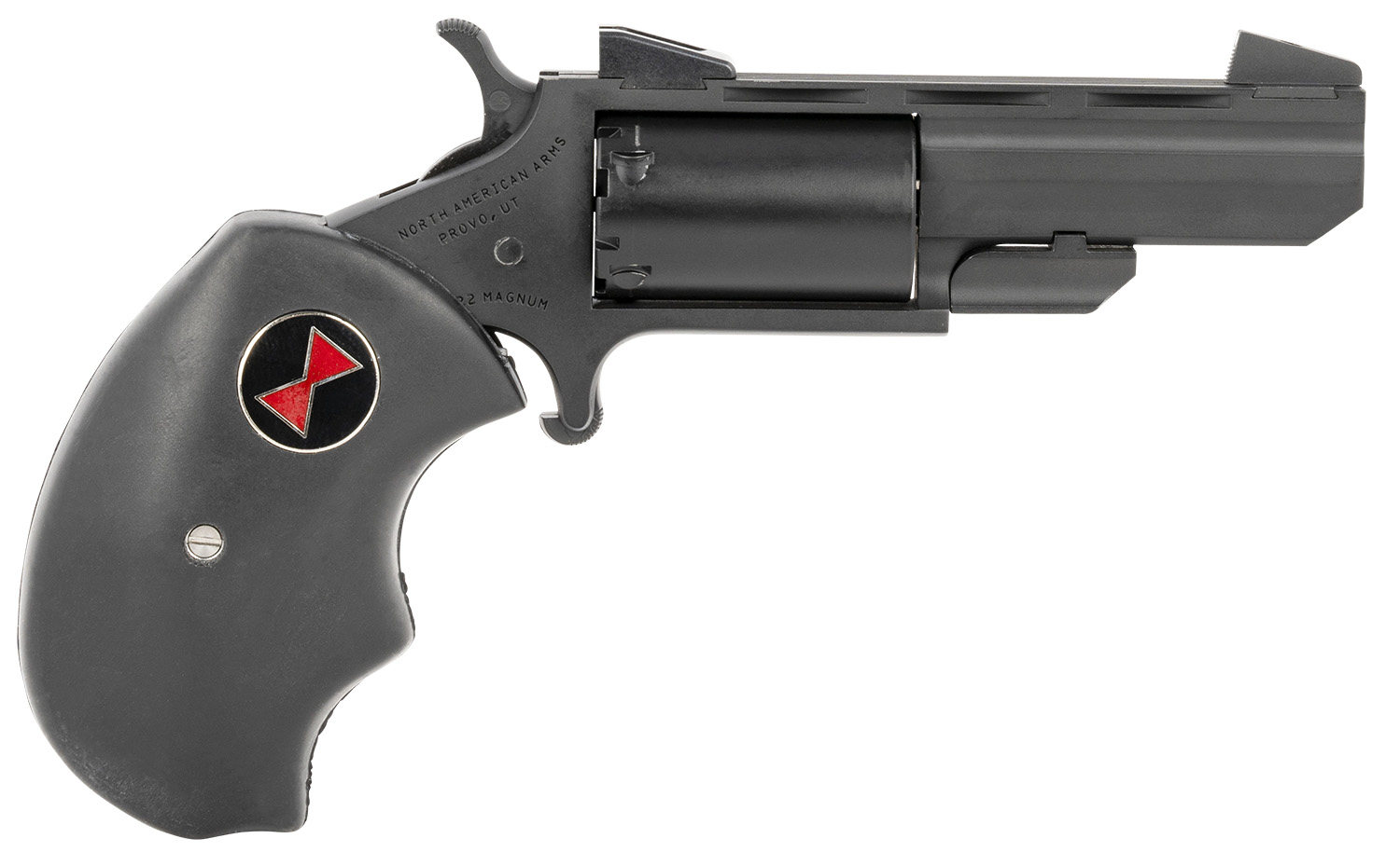 North American Arms BWMCRK Black Widow 22 Mag 5 Shot 2" Matte Black Heavy Vent Rib Barrel/Matte Black Cerakote Frame Black Cylinder/ Black Finger Grooved Rubber Grips