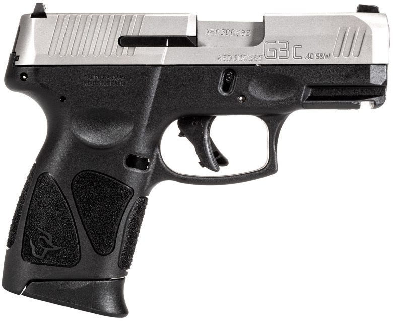 Taurus 1G3C4039 G3C Compact Frame 40 S&W 10+1 3.26" Matte Stainless Steel Barrel, Serrated Stainless Steel Slide, Black Polymer Frame w/Picatinny Rail, Black Polymer Grip