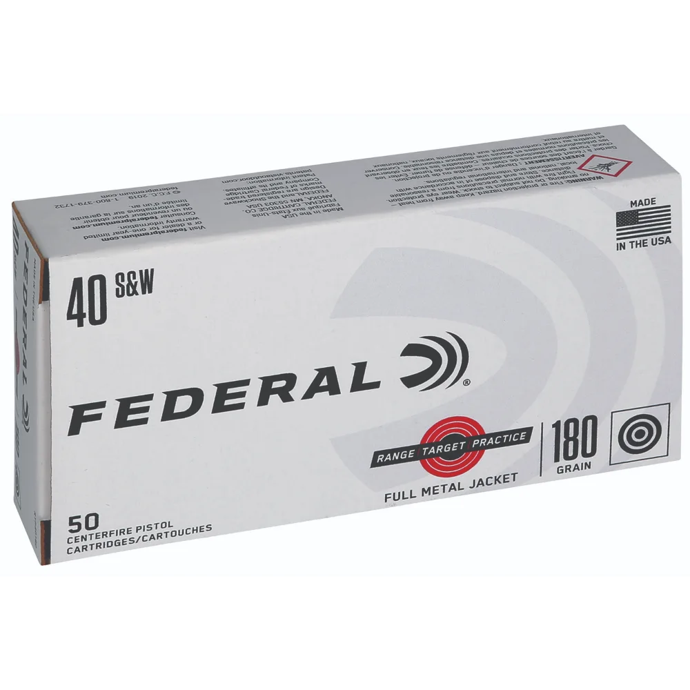 Federal RTP 40 S&W 180gr FMJ Ammo 50rd Box