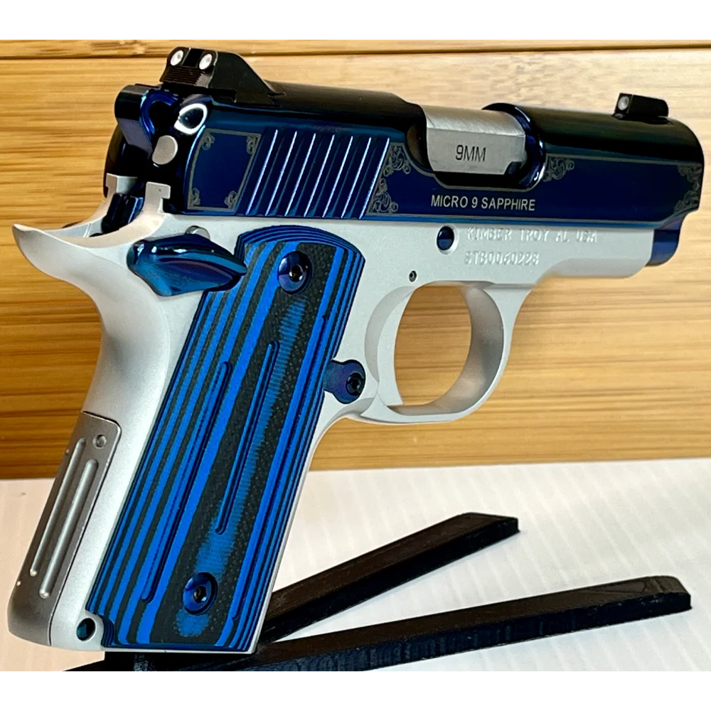 Kimber Micro 9 Sapphire 9mm 3.15" 6+1 Bright Blue PVD G10 Grip
