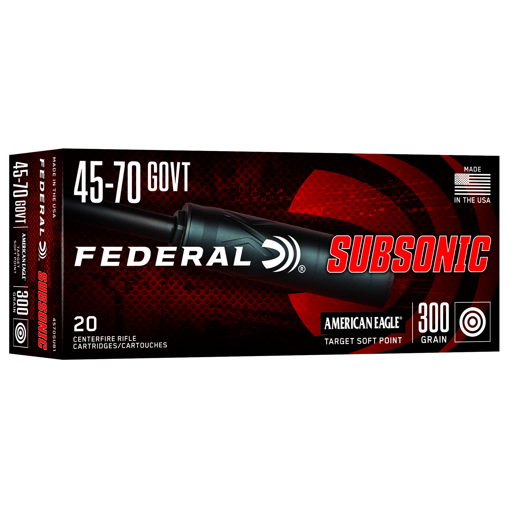 Federal 45-70 Government 300 Grain Target Soft Point Subsonic