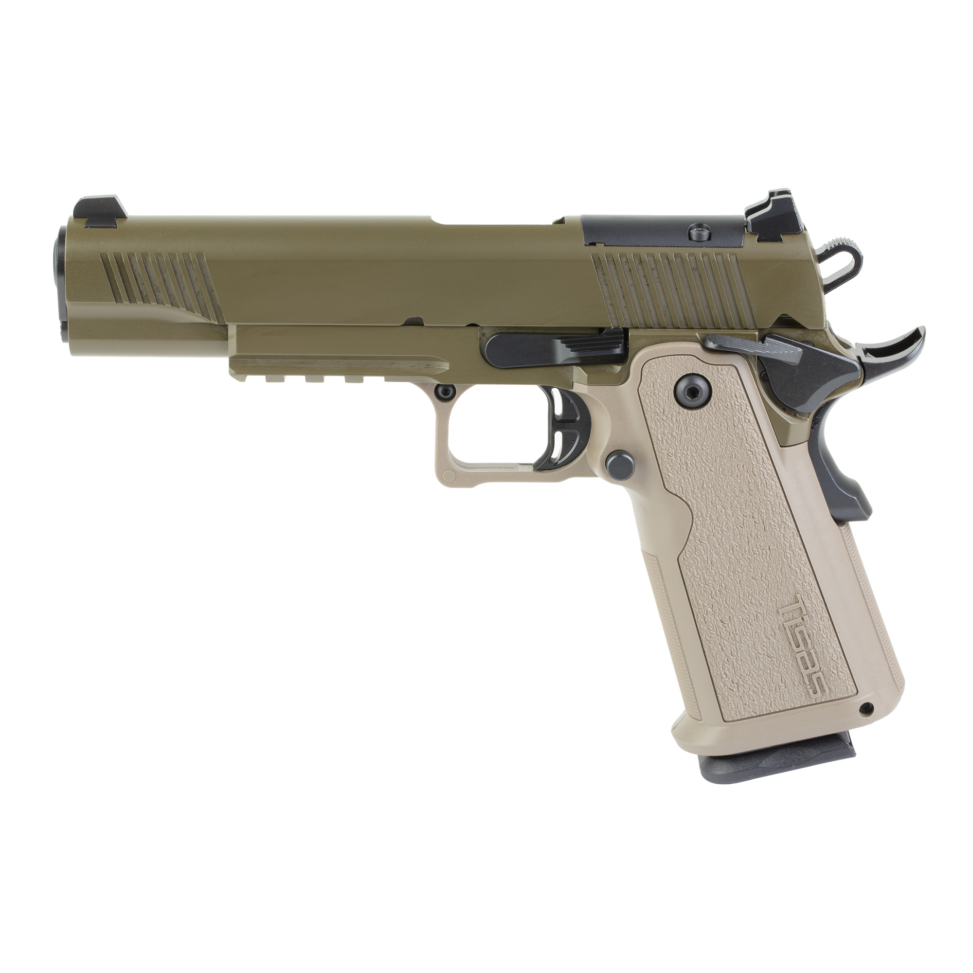 Tisas USA 1911 Duty DS Pistol - 9mm Luger, 5in, 18+1, Coyote Brown Cerakote