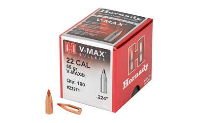 Hornady V-Max 55 Grain .224 Caliber Ballistic Tip Bullets - 100 Count