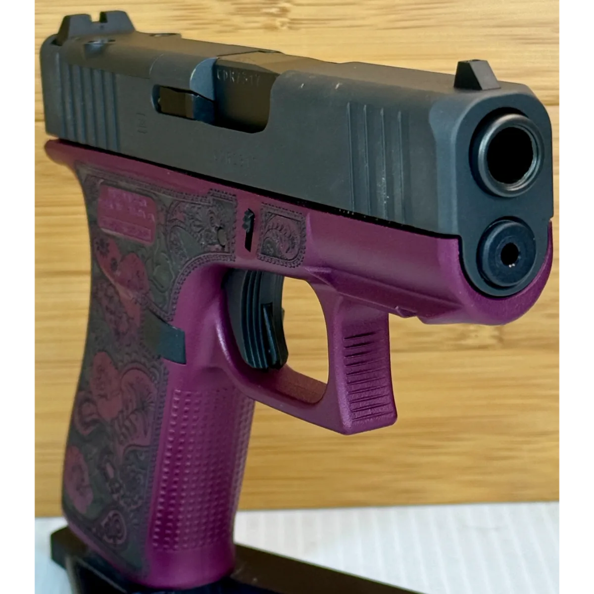 Glock 43X MOS Black Cherry Red Roses 9mm Pistol