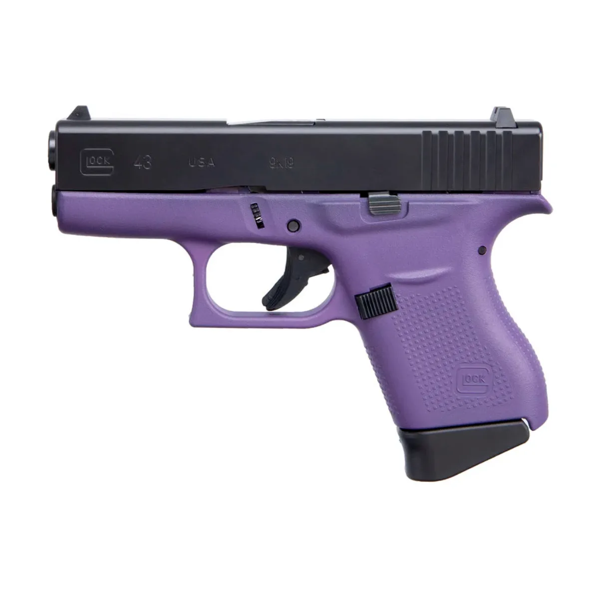 Glock 43 Purple & Black Slide USA 9mm Semi-Auto Pistol 3.4″ 6-Round
