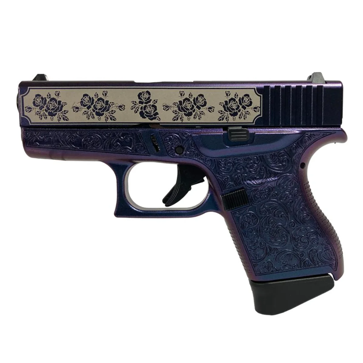 Glock 43 Glock & Roses 9mm Mongoose Purple 3.41″ 6Rd Pistol