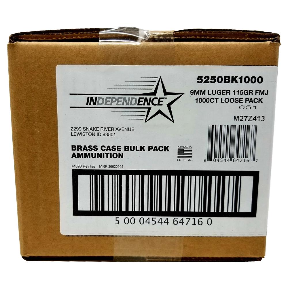 CCI Independence 9mm 115gr FMJ Ammo 1000rd Bulk Loose