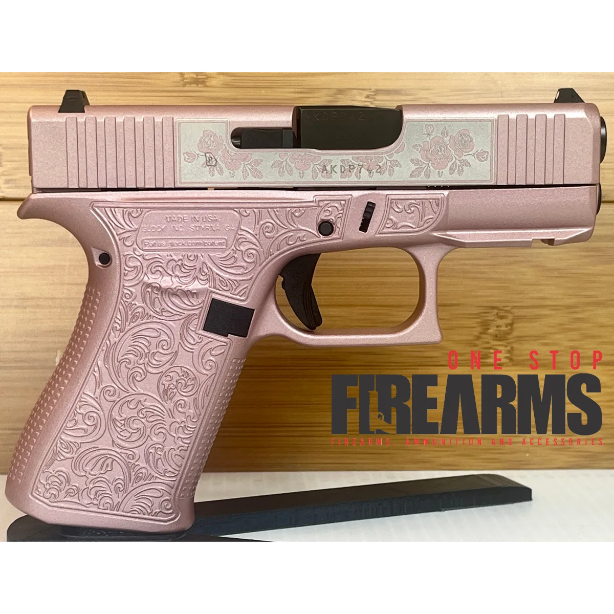 Glock 43X 9mm 3.4" Pink Glock & Roses Pistol 10rd USA Made