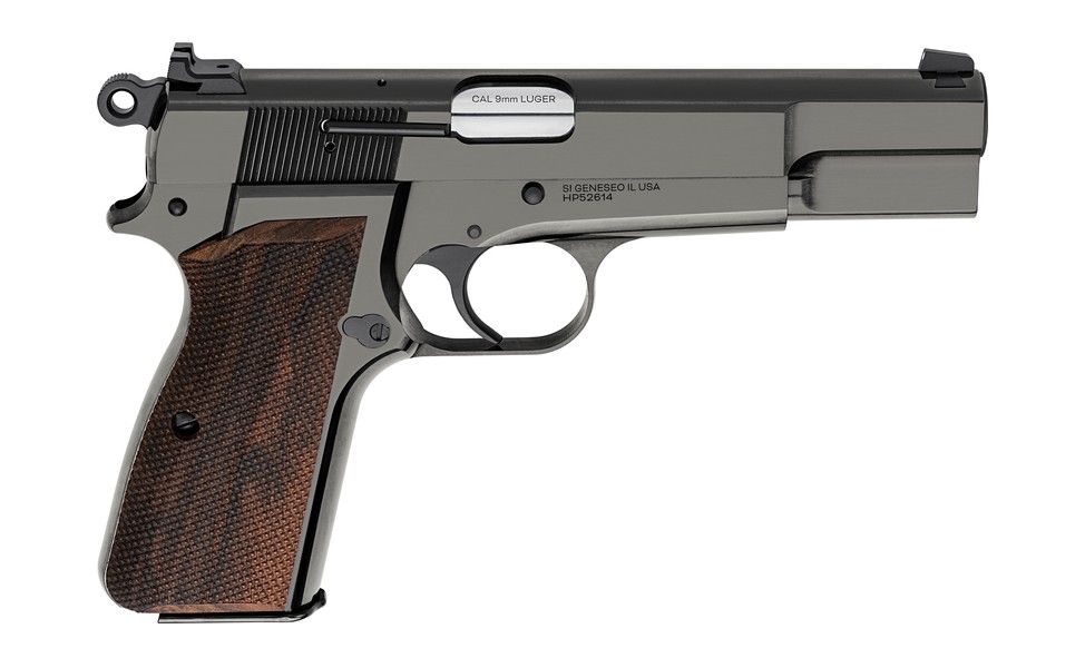 SPRINGFIELD ARMORY SA-35 9MM 5IN BARREL 15RD POLISHED BLUED STEEL W/WHITE DOT P9202