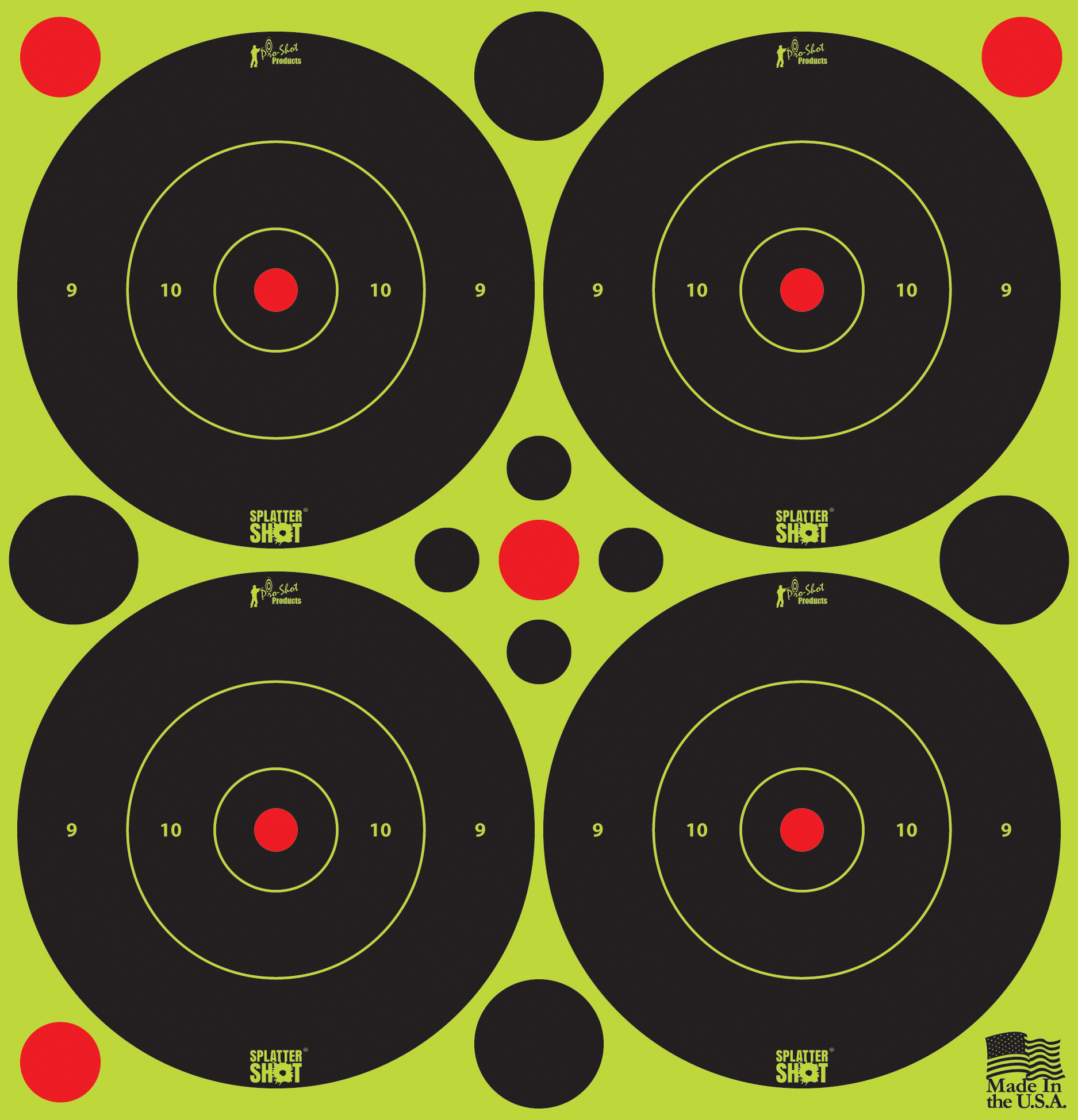 Pro-Shot Splatter Shot 3" Bullseye Adhesive Target, 48-Pack