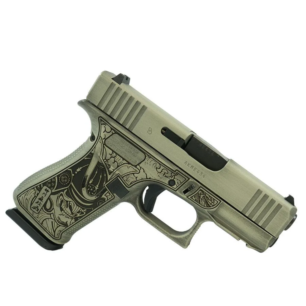 Glock 43X Custom Bushido Mask 9mm 10+1 Sand Finish USA Made Handgun