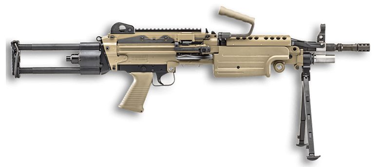 FN 46100172 M249S Para 5.56x45mm NATO 16.10" Barrel 30+1 Mag Or 200rd Belt Capacity, Flat Dark Earth Rotating & Telescoping Stock, Hydraulic Recoil Buffer, Non-Slip Buttplate, Optics Ready