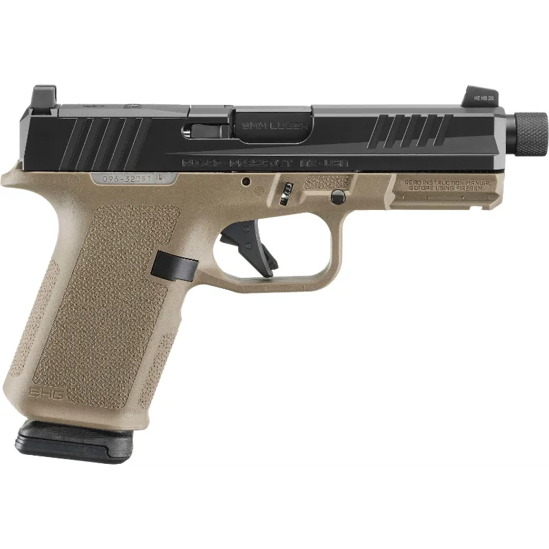 Ruger RXM FDE 9mm 4.5" Threaded Barrel Optic-Ready Pistol Black Nitride Slide 15RD
