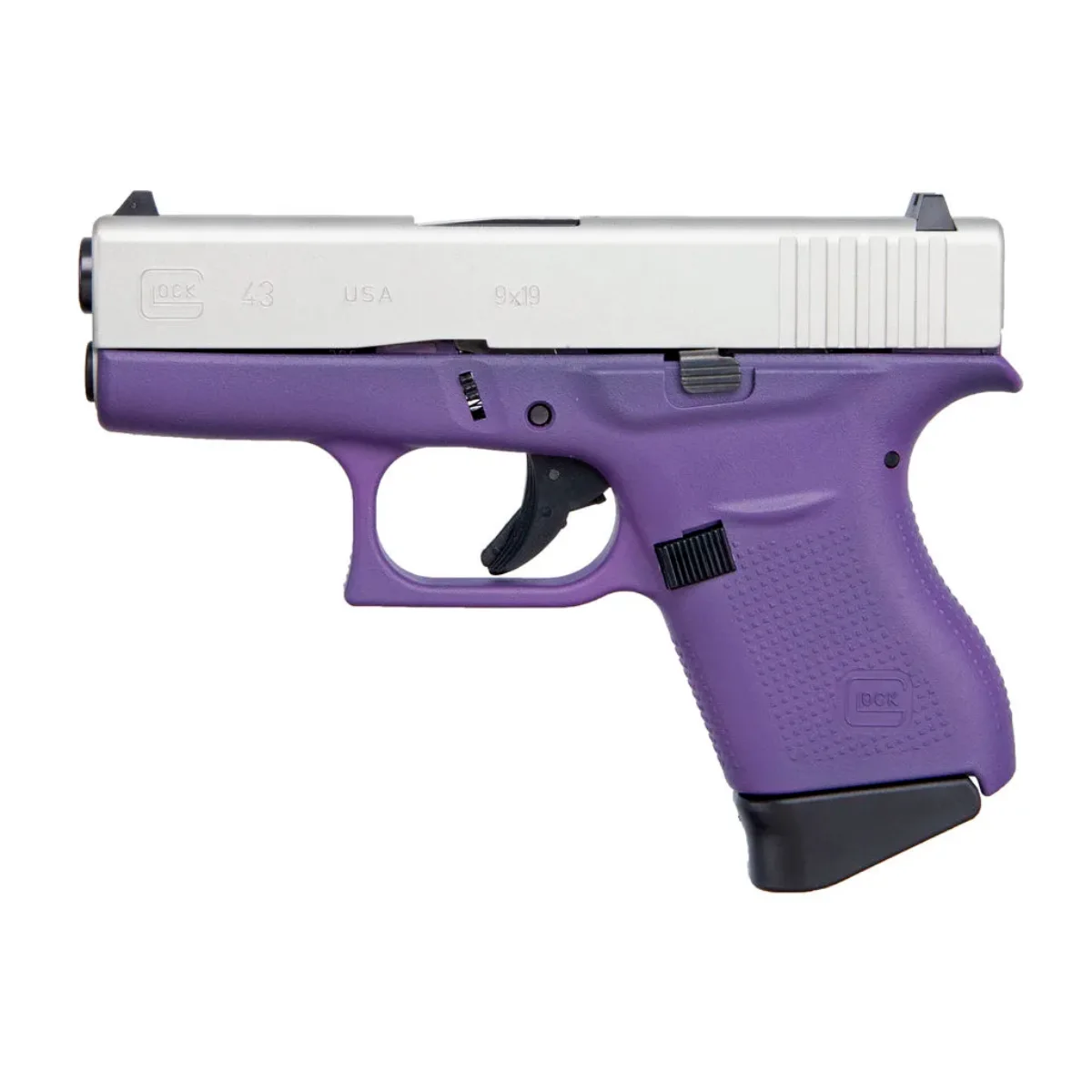 Glock 43 Purple USA 9mm Aluminum Slide 6-Round Pistol