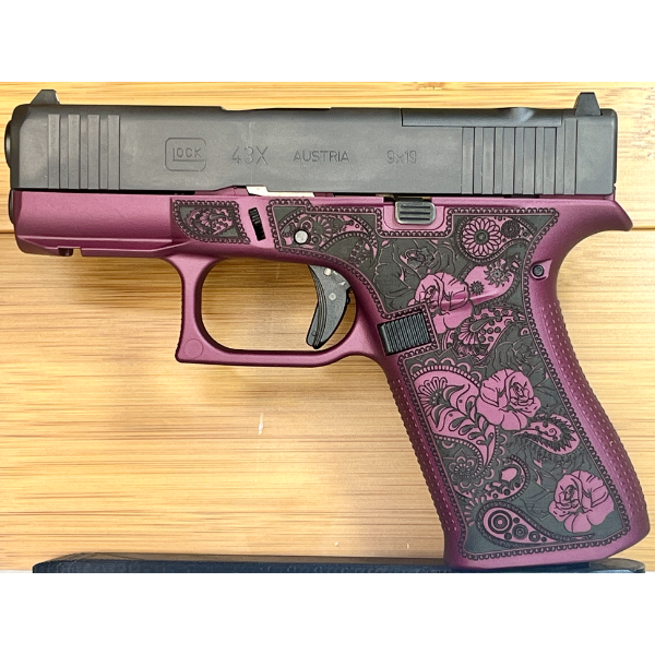Glock 43X MOS Black Cherry Red Roses 9mm Pistol