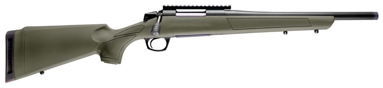 CVA CR3914SB Cascade SR Compact 300 Blackout 4+1 16.50" Graphite Black Cerakote Threaded Barrel, Graphite Black Cerakote Picatinny Rail Steel Receiver, Fixed OD Green Synthetic Stock