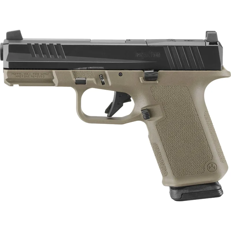 Ruger RXM FDE 9mm 4" Optic-Ready Tritium Sight 15+1 Flat Trigger FDE Cerakote Pistol
