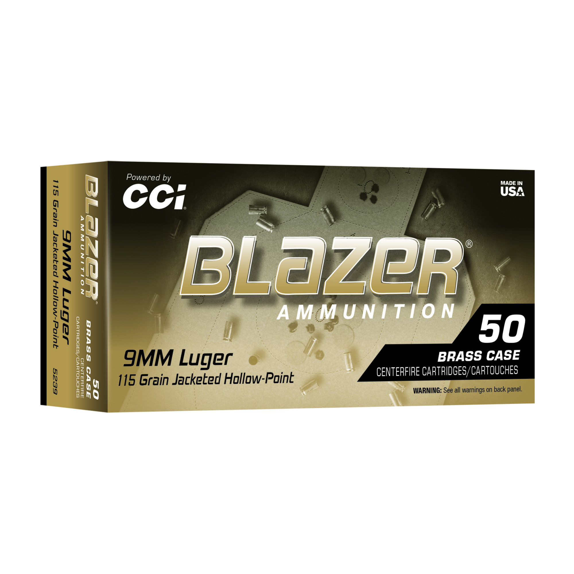 CCI Blazer Brass 9mm Luger 115 Grain Jacketed Hollow Point - 50 Rounds