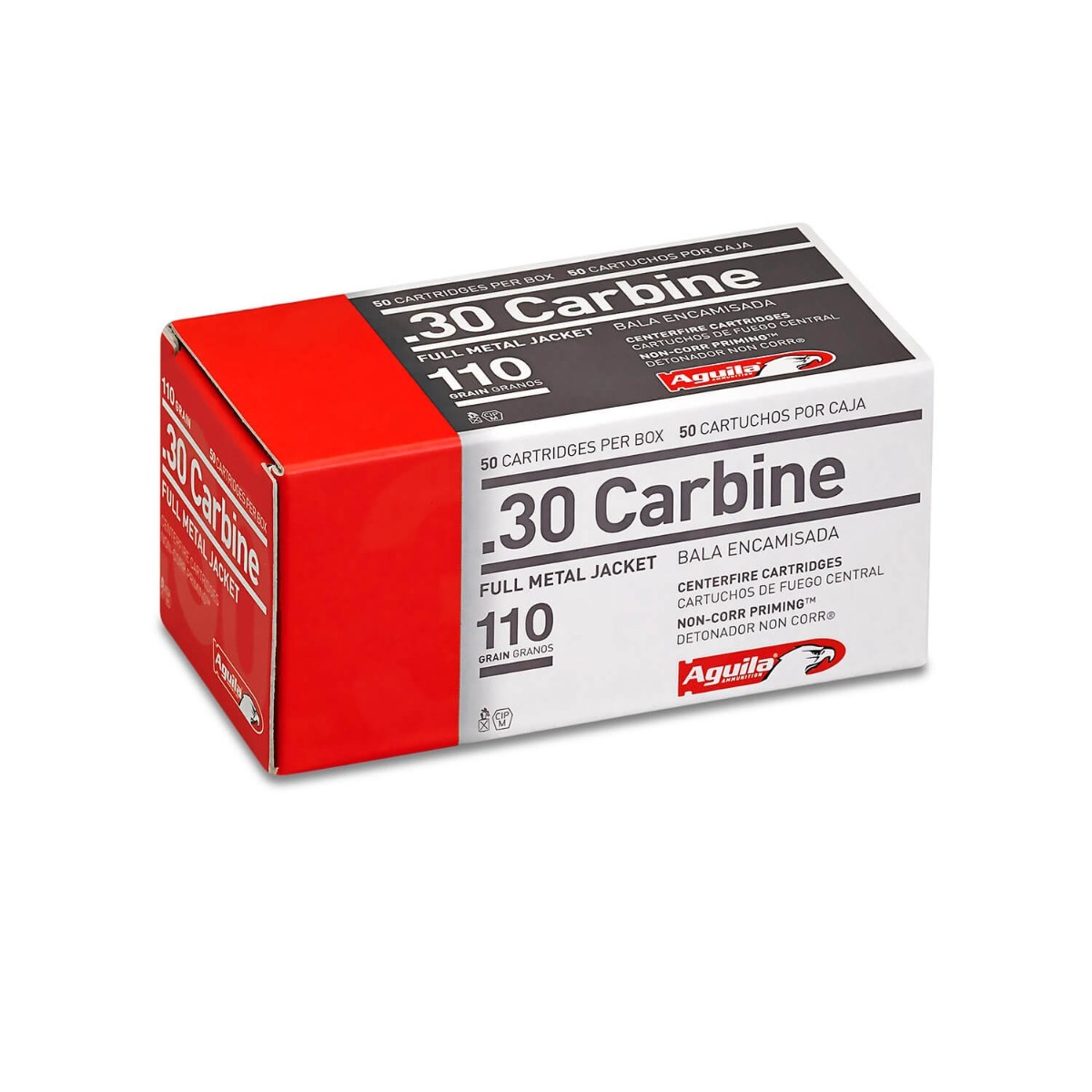 Aguila .30 Carbine Rifle Ammo - 110 Grain FMJ 50rd Box