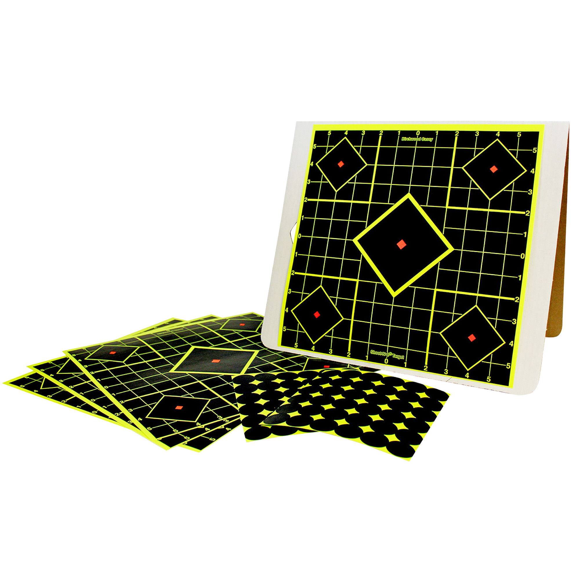 Birchwood Casey Shoot-N-C 12"x12" Reactive Target Kit, 5-Diamond, 4-Pack