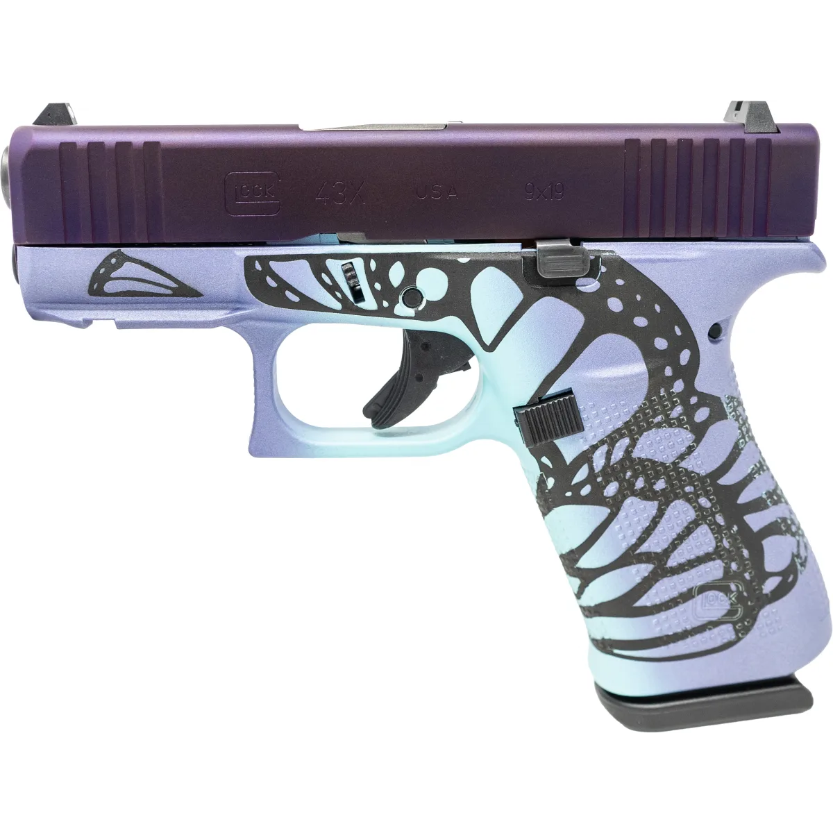 Glock 43X Madame Butterfly Blue Orchid 9mm 10Rd Pistol
