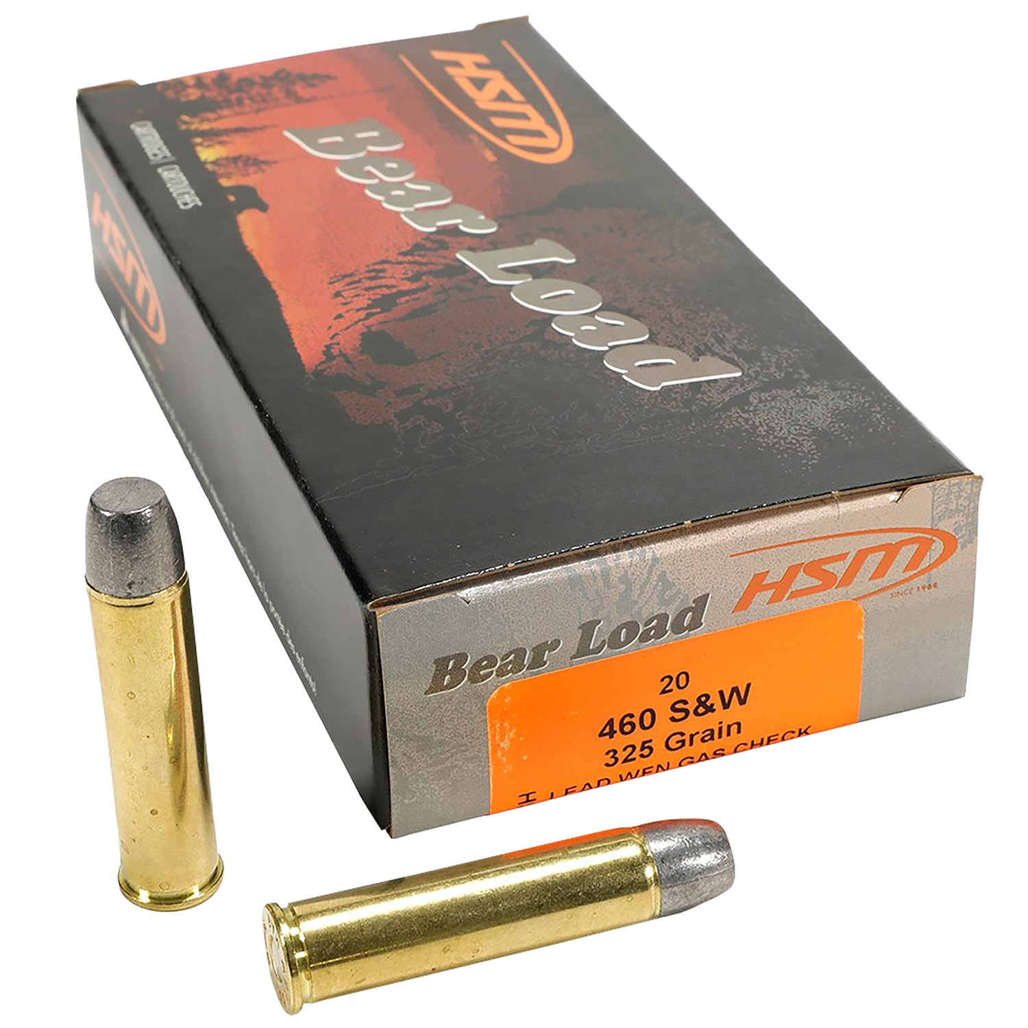 HSM 460SW4N Bear Load 460 S&W Mag 325 gr Wide Flat Nose 20 Per Box/ 25 Case