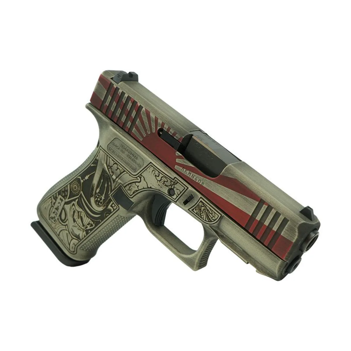 Glock 43X "Rising Sun Bushido" Battleworn Grey 9mm 10Rd Pistol