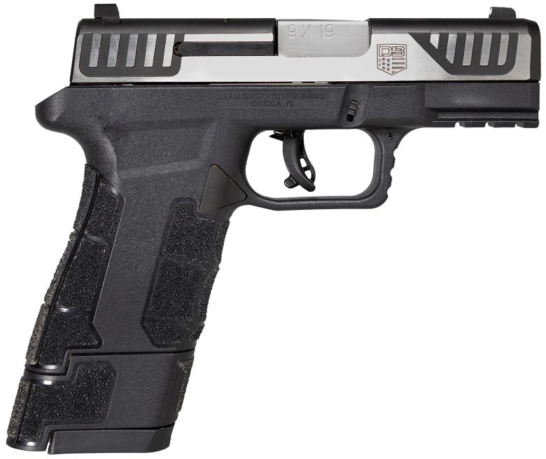 Diamondback DB0300P031 AM2  Sub-Compact Frame 9mm Luger 17+1, 3.50" Stainless Steel Barrel, Serrated Stainless Steel Slide, Black Polymer Frame w/Picatinny Rail & Polymer Grip