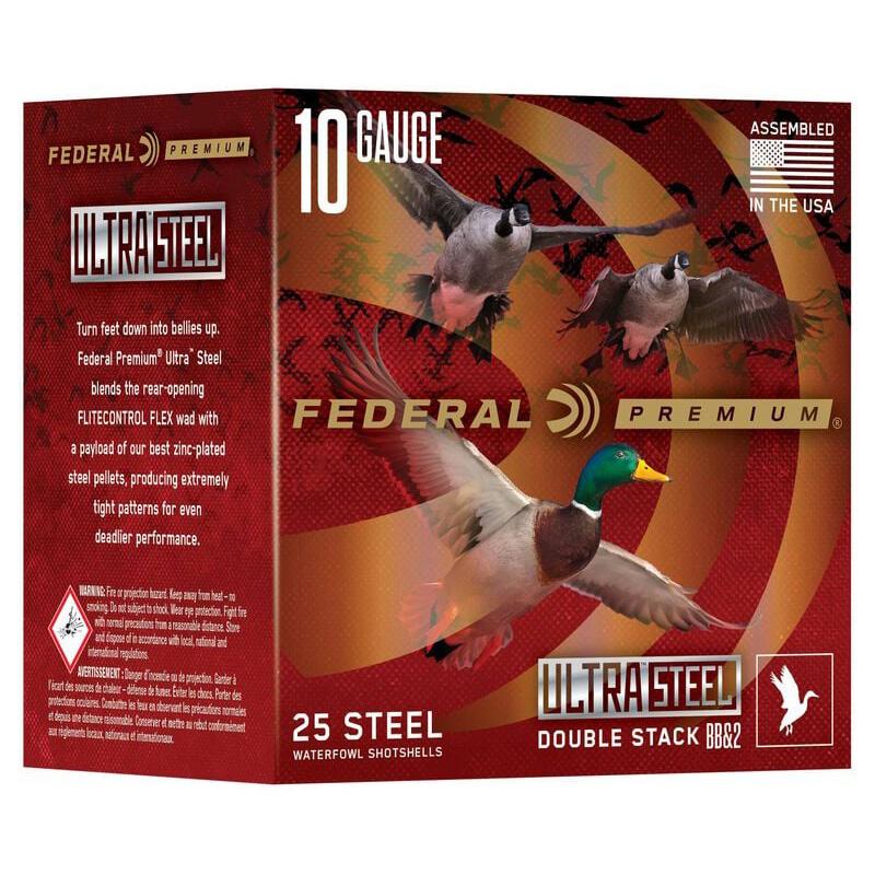 Federal Ultra Steel Shotshells 12ga 3-1/2" 1-1/2oz 1500 fps #1 & BBB 25/ct