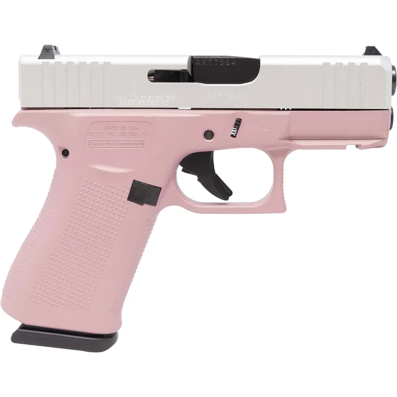 Glock 43X 9mm Pink Frame with Stainless Cerakote Slide 10-Round Handgun