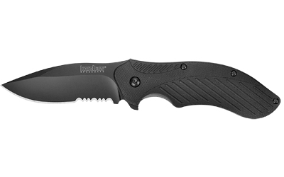 Kershaw Clash 3.1" Black Oxide Drop Point Partially Serrated Folding Knife