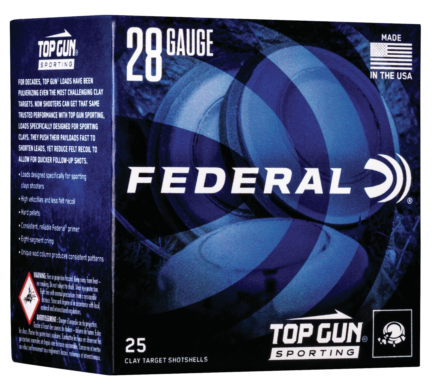 Federal TGS28218 Top Gun  28Gauge 2.75" 3/4oz 8Shot 25 Per Box/10 Case