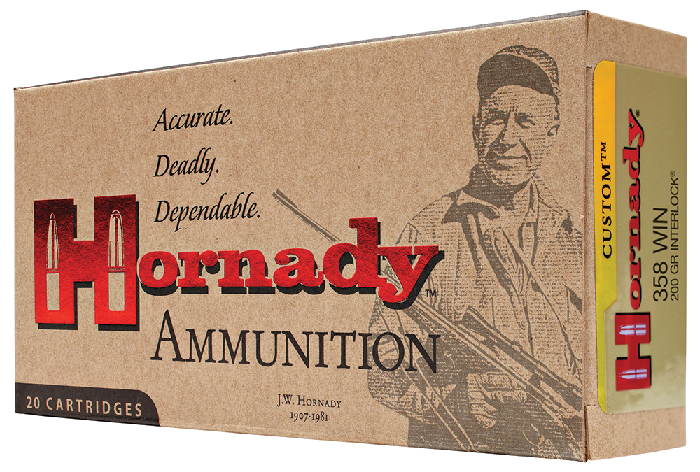 Hornady 91318 Custom 358Win 200gr InterLock Spire Point 20 Per Box/10 Case