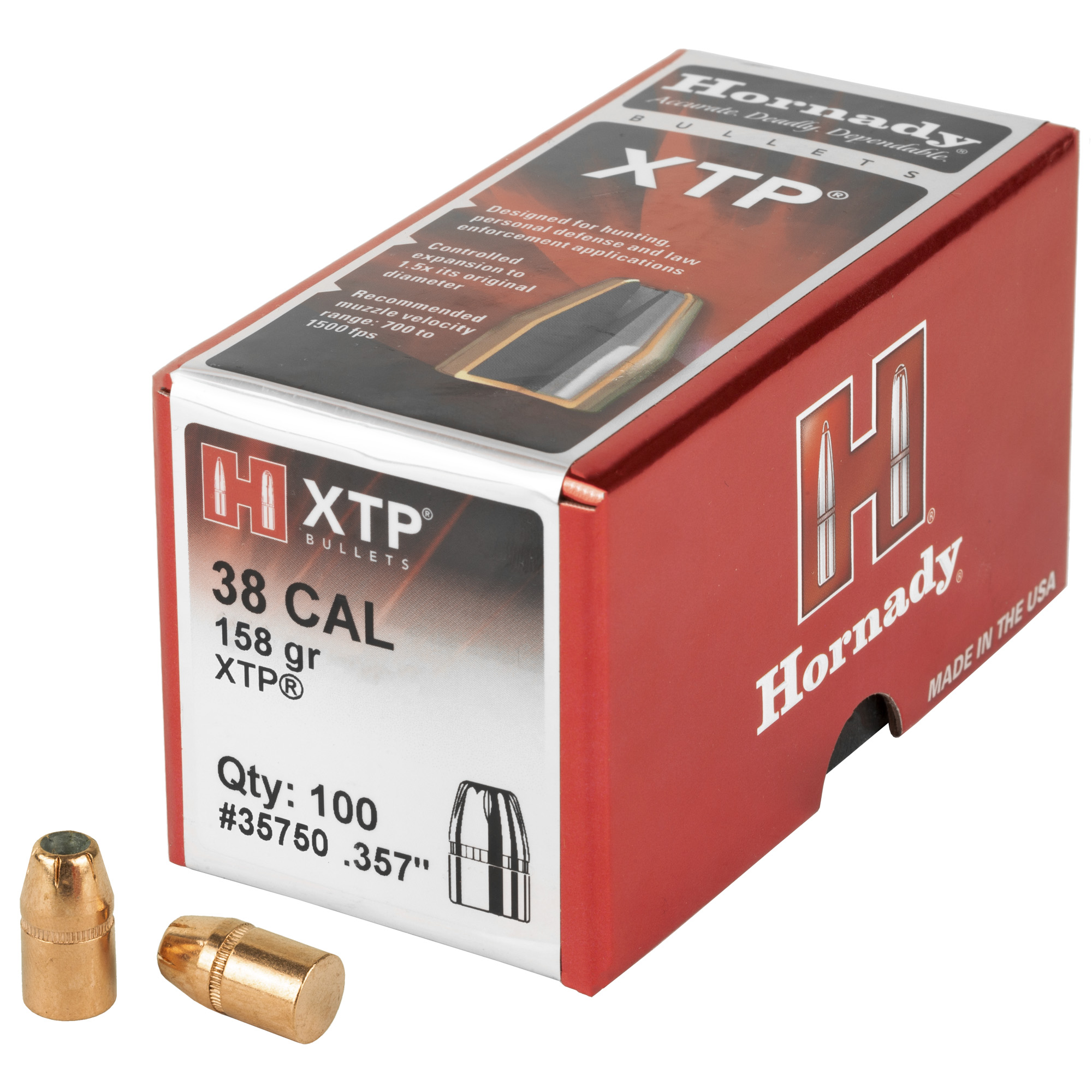 Hornady XTP .357 Caliber 158 Grain Hollow Point Bullets (100 Count)