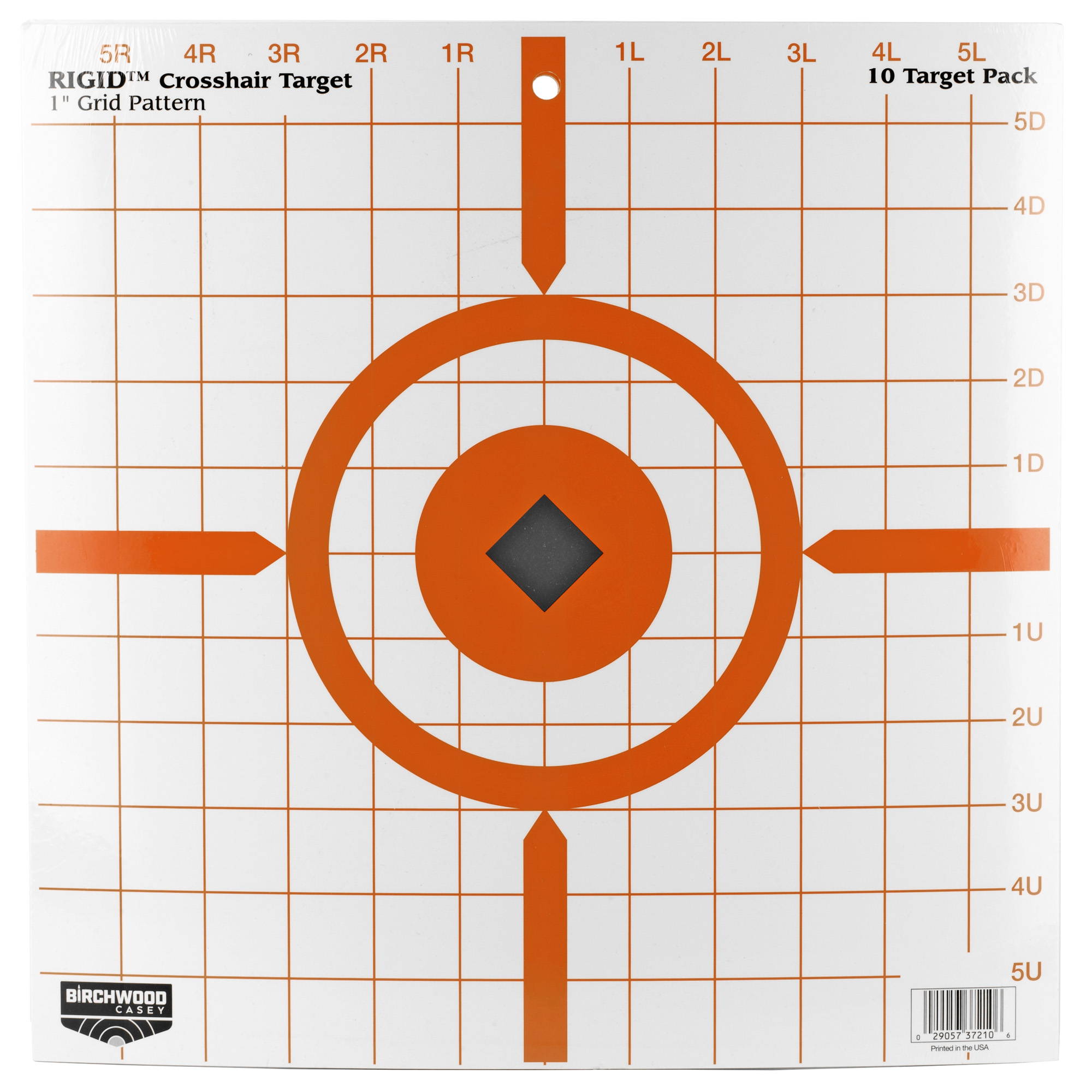 Birchwood Casey Rigid Sight-In Hanging Tagboard Target - 12" Black/White Crosshair (10-Pack)