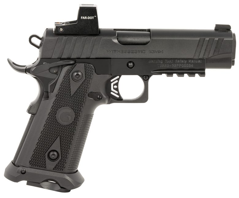 Girsan 395010 Witness2311 10mm Auto 15+1 4.25" Black Steel Barrel, Black Serrated Black Polymer Frame w/Beavertail & Picatinny Rail, Black Checkered Polymer Grip, Ambidextrous