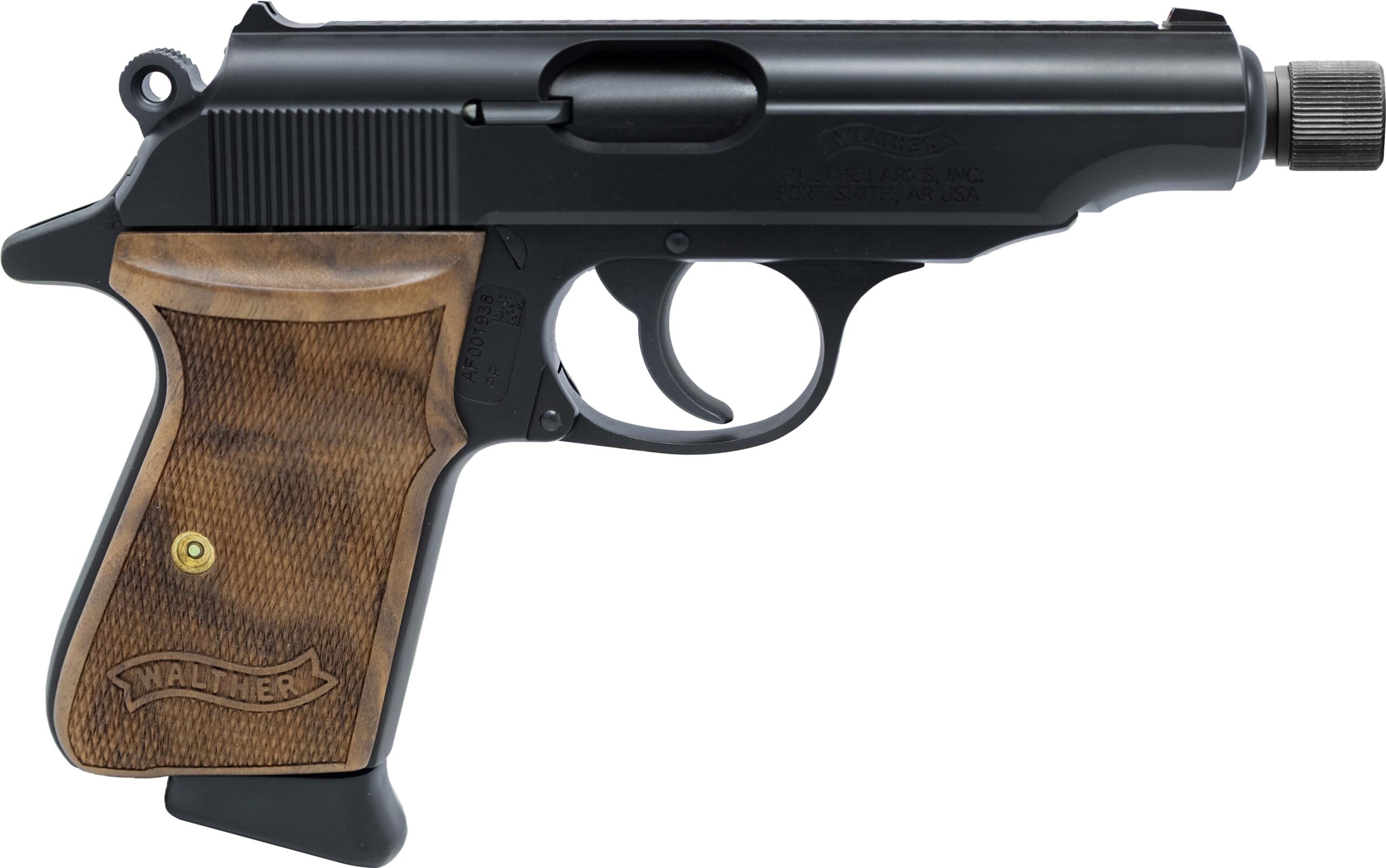 Walther PP SD Walnut .32 ACP Suppressor Ready Pistol Threaded Barrel Black