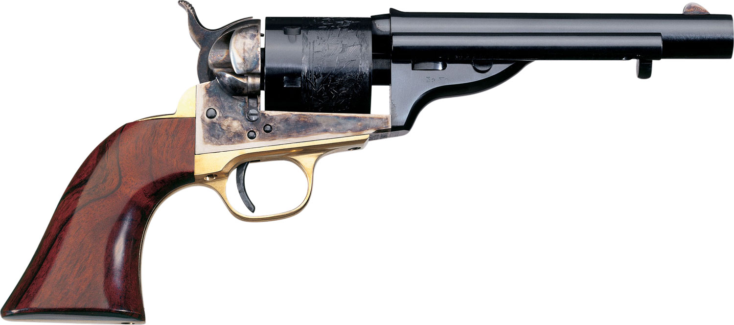 Taylors 1851 Open Top 45 Colt 5.5in Case Hardened Walnut