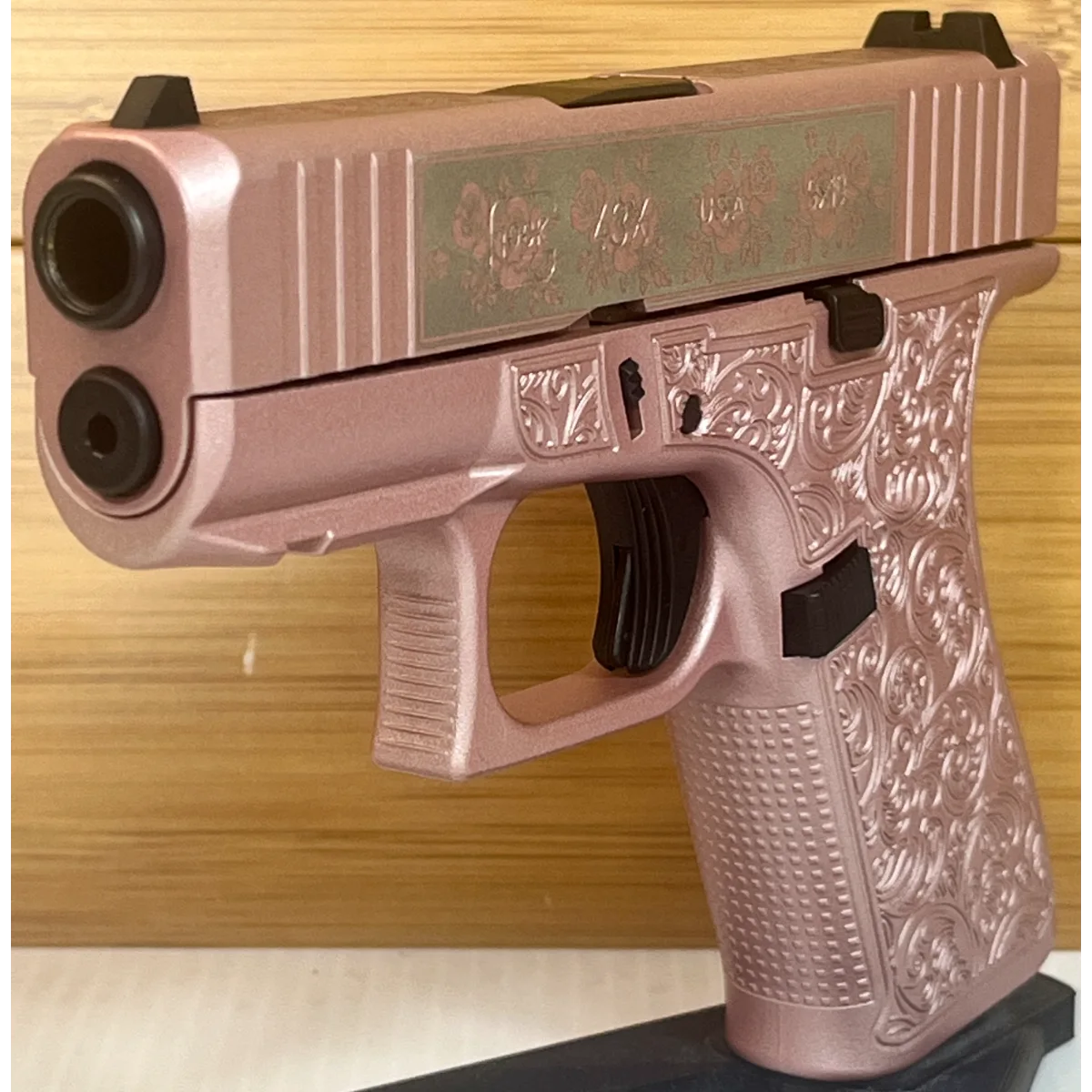 Glock 43X 9mm 3.4" Pink Glock & Roses Pistol 10rd USA Made