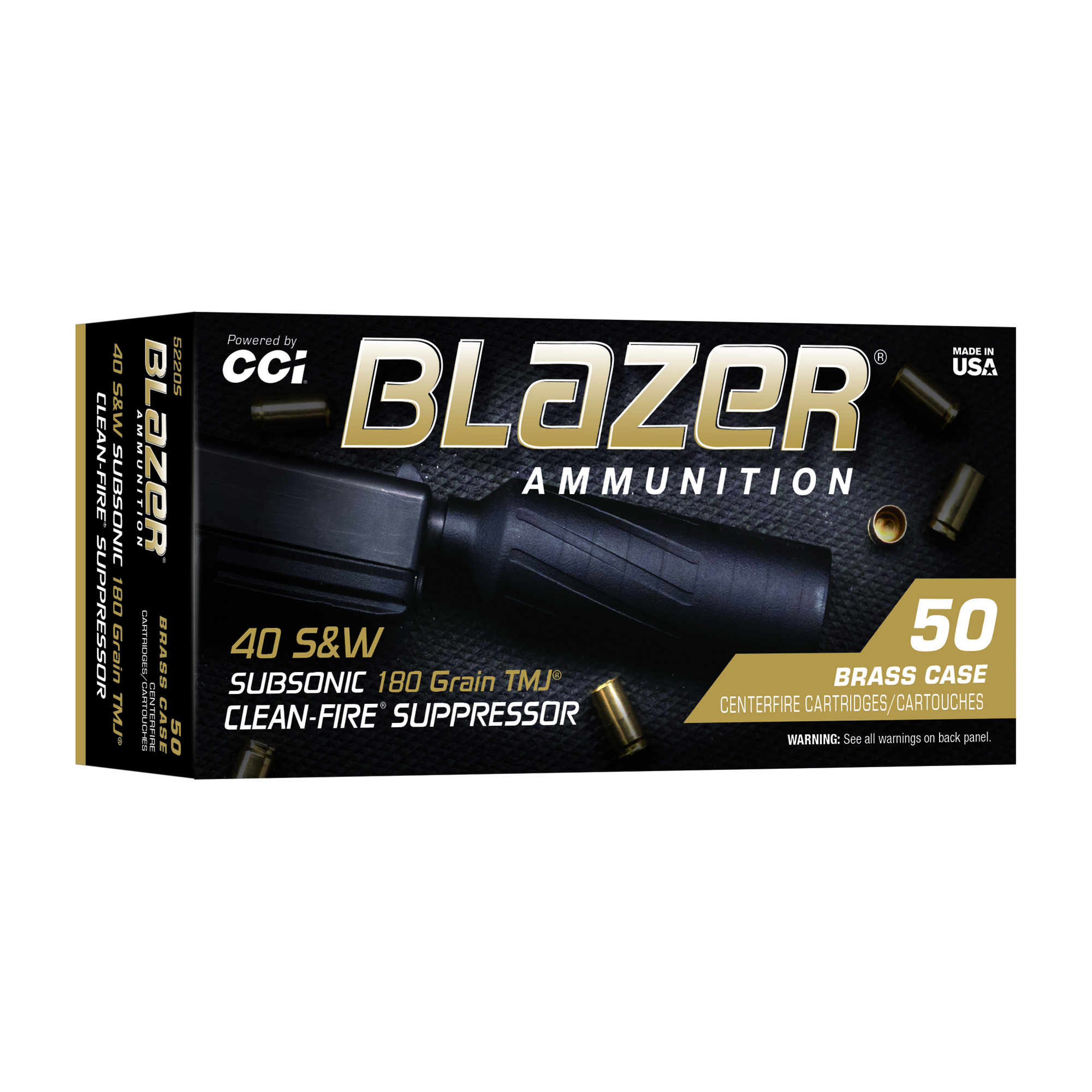 CCI Blazer 40 S&W 180 Grain Subsonic Total Metal Jacket