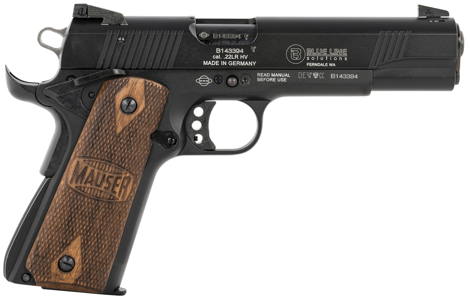 Mauser Rimfire 1911 .22 LR 5" Black Aluminum Pistol 10+1