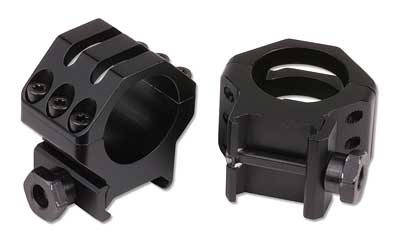 Weaver Six-Hole Picatinny Rings – 1" Medium Tactical Scope Rings, Black