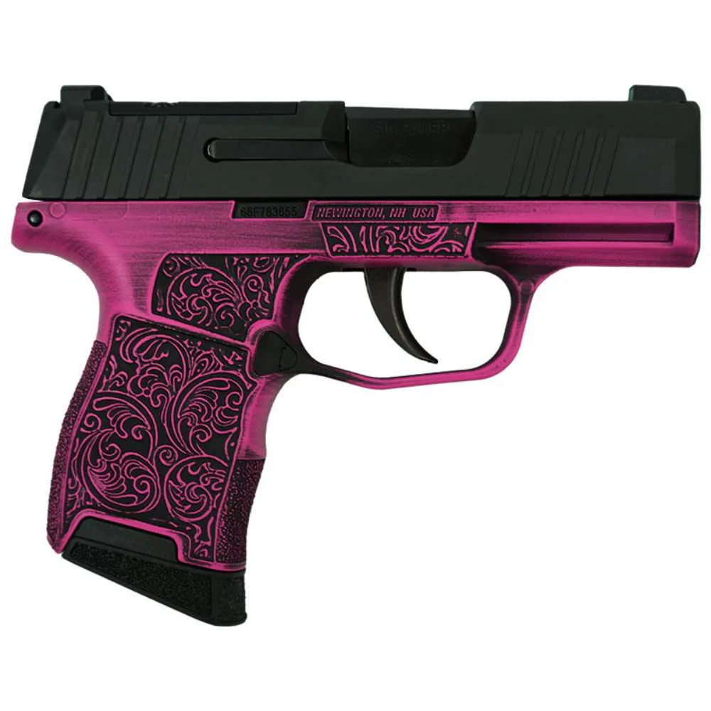 Sig P365 9mm Pink Filigree 3.1" Optic Ready 10rd (2) Exclusive Pistol