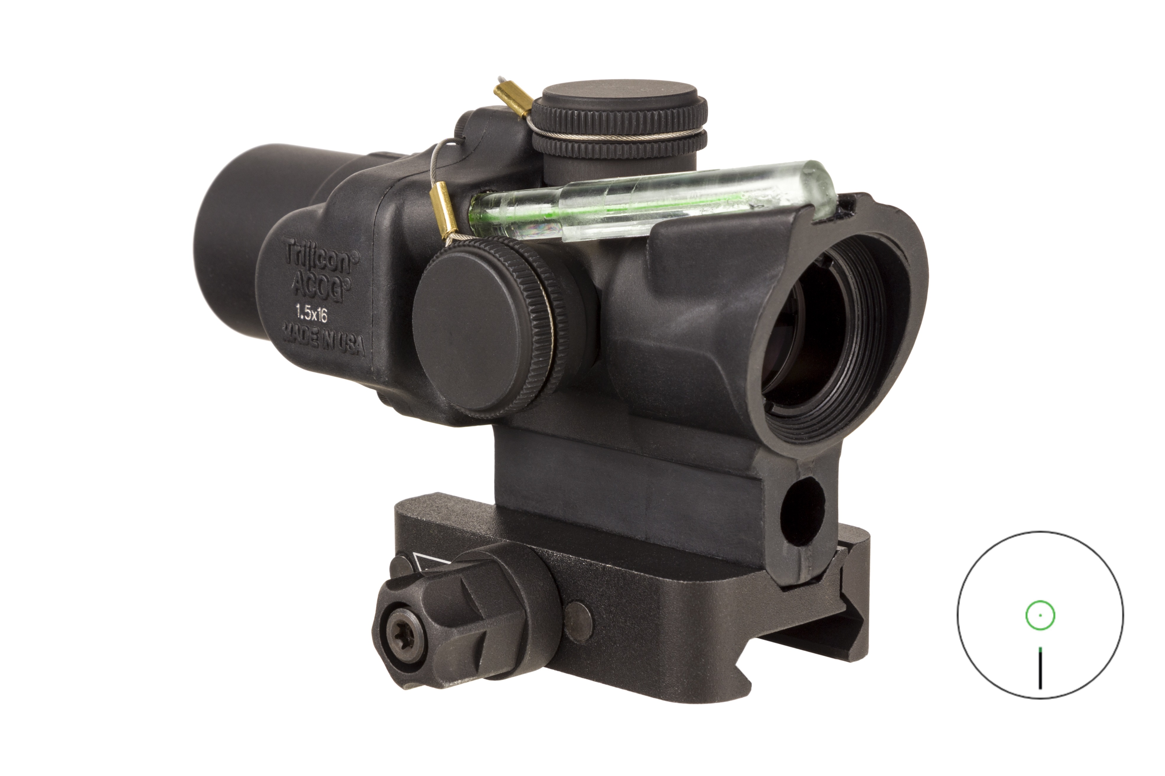 Trijicon ACOG TA44-C-400329 1.5X16mm Dual Illuminated Green Ring & 2 MOA Dot with Q-LOC Mount - Black Matte - image 6 of 10