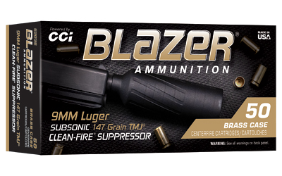 CCI Blazer 9mm Subsonic TMJ 147gr