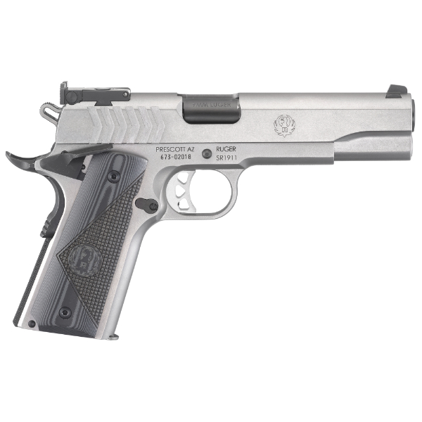 Ruger SR1911 Target 9mm 5 9+1 G10 Grip Stainless Steel Pistol